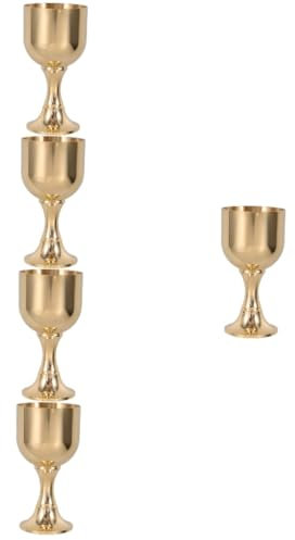 IMIKEYA 5 Pièces Gobelet Coupe à Vin Calice Coupe Rituelle De Décoration Coupe du Temple Verres à Whisky Décoration Première Communion Calice en Or Coupe De Calice De Vin Cuivre Golden