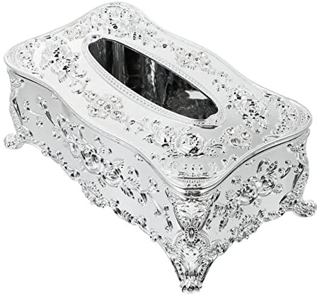 Garneck European Style Tissue Box Beige Decor Napkin Case Acrylic Material Paper Towel Storage