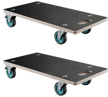 VEVOR Rollbrett, 250 kg Tragkraft, Möbeltransportwagen mit 4 geräuscharmen TPR-Rädern, rechteckiger Transportroller für Klavier, Möbel, Couch, Waschmaschine, Kühlschrank, 2er-Set, schwarz