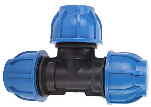 TOOLSGO 32mm PE Material Tee Fitting T Shape Water Pipe Connector Triple Plumbing Joint Accessories for Home Garden Irrigation