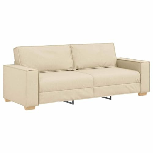 vidaXL Soffa Kräm 220 x 80 x 84 cm tyg, Stiligt vardagsrumsoffa, modern tygsoffa, bekväm inomhusplats, elegant design, hållbar lösning