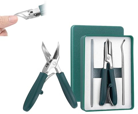 Eagle Beak - Cortaúñas resistente para uñas gruesas y uñas encarnadas, hoja en ángulo de 25°, borde de corte ancho, antisalpicaduras, diseño de mango largo para personas mayores y entusiastas del