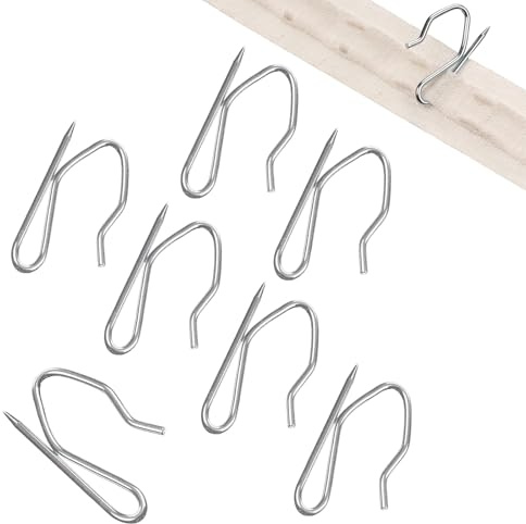 50 PCS Heavy Duty Zinc Metal Drapery Pin Hooks,Curtain Pin Hooks,Pinch Pleat CurtainHooks,Heavy Duty CurtainHooks for Window/Shower/Pencil Pleat Curtain（Come with a storage box）