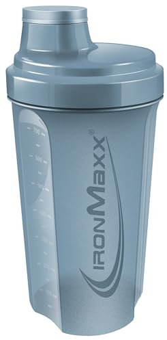 IronMaxx 700ml Protein Shaker Kyanite Blue con tappo a vite, setaccio e scala di misurazione, borraccia da palestra a tenuta stagna per proteine idrolizzate, senza BPA e plastificanti DEHP