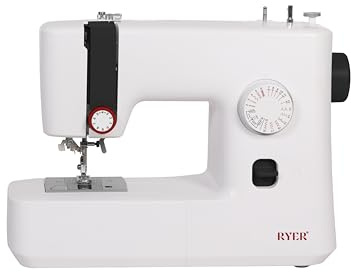 RYER Nähmaschine – 18 Stichprogramme, 7-Zahn-Transporteur, Horizontaler Rotierender Greifer, LED-Licht, Fadenschneider, Fußpedal & Zubehör – Kompakte und Robuste Nähmaschine für Anfänger und Fortgesch