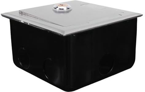 SHINEOFI Boîtier de Prise Électrique Extérieur en Acier Inoxydable 12X12 CM Cache-Prises de Sécurité Verrouillable Étanche Protection Antivol et Intempéries pour Usage Mural Domestique