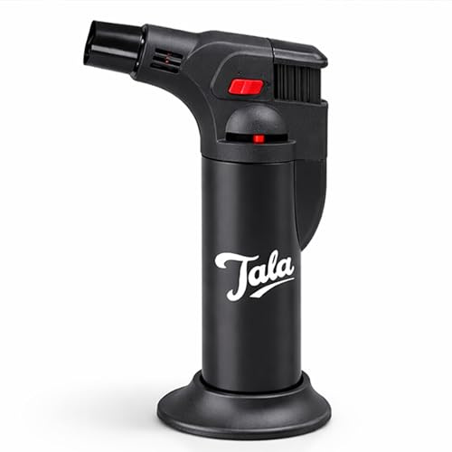 Tala Mini Cooks Blow Torch Black Compact Kitchen Gas Torch for Caramelising Creme Brulee Baking Grilling and Finishing Food Adjustable Flame Easy One Hand Use for Home Cooking and Desserts