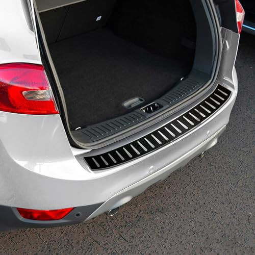 OMAC Ladekantenschutz für Ford Kuga 2008-2012 Edelstahl Carbon foliert | Stoßstangenschutz, fahrzeugspezifische Passform