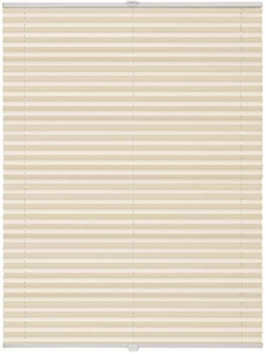 ondeco Plissee nach Maß für alle Fenster innen Montage in Glasleiste mit Spannschuh Sonnenschutz Rollo Sichtschutz Blickdicht Hellapricot B: 41-50 cm, H: 40-100 cm