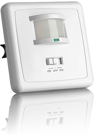 SEBSON® 2X Détecteur de Mouvement Intérieur, Montage Mural Encastré, LED adapté, Capteur Infrarouge, Programmable, Portée 9m/160°