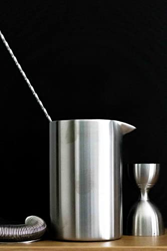 Amehla Metall-Cocktail-Rührglas – 530 ml Edelstahl, doppelwandig, isoliert, Metall, Barkeeper-Mischkrug (gebürstet)