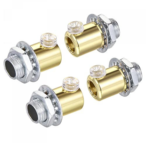 sourcing map Metal Cable Glands Cord Grips Screw Lock for Wiring Hanging Ceiling Pendant Lamp, Electrophoretic Gold Pack of 4