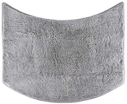 fluffy® Badteppich für Rundduschen aus Mikrofaser mit Rutschfester Unterseite (Kleiner Bogen | Duschradius 55 cm, Grau)