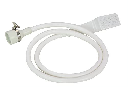 Kobe Professional Extra Long Single Tap Shower Head and Hose 2.5m Long with Secure FIT Clamp, Perfect for Home Showering or pet Grooming. New Bigger Metal Secure clamp., White