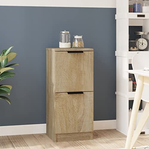 WIFESE Sideboard Sonoma-Eiche 30x30x70 cm Allzweckschrank KüChenschrank Schrank Klein Kommode Schmal Flurschrank Schmal Badezimmerschrank Komodenschrank Wohnzimmerschrank