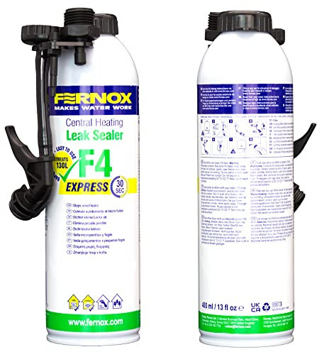 Kudos-Trading - Fernox F4 Express Leak Sealer 400ml Aersol Can Reduces Small Leakage From Your Heating System Of 130 Litres Plumbers DIY Home Owners.