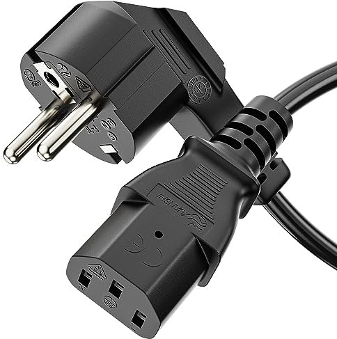 Sonero® Euro-Cavo di alimentazione, cavo di alimentazione per elettrodomestici, spina di terra a presa IEC C13, cavo di alimentazione, 10,0m, nero