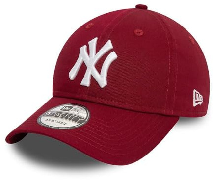 New Era New York Yankees MLB League Essential Rosso Vino 9Twenty Berretto Regolabile