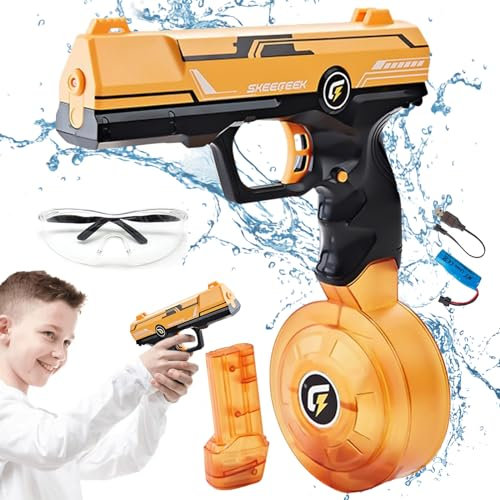 Wasserpistole Elektrisch, Kinder Erwachsene Wasserspritzpistole Elektrische Wasserpistole Große Reichweite 16FT, 60CC + 500CC Große Kapazität Wasserpistolen für Pool Strand Party Sommer Spielzeug