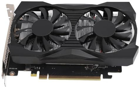 Yanmis Tarjeta Gráfica GTX 1650, 128 bits 4 GB GDDR5 1380/7000 MHz, Tarjeta Gráfica para Juegos PCI Express 2.0, HD DP con Ventiladores Duales para Windows 10 8 8.1 7