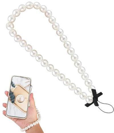 XUKZIMA 1 Pcs Mobile Phone Charm Strap Phone Charms with Colorful Handcrafted Ceramic Bead Universal Phone Lanyard with Bow Tie Detachable Cell Phone Lanyard