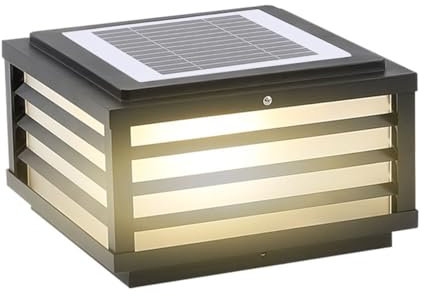 CSSYKV Luz De Tapa De Poste Linterna Solar De Poste para Exteriores Luminaria LED Cuadrada para Poste De Bolardo Paisajístico Prenda Impermeable Negra De La Decoración De La Cubierta