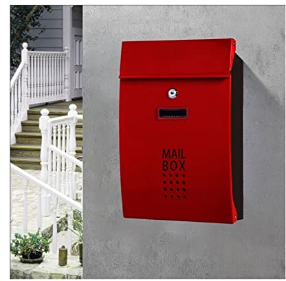Wall Mounted Mailboxes for Outside,Mailboxes for Outside Wall Mount,Mailboxes & Accessories, Letterbox Posts Mail Drop Collection Boxes Galvanized Steel Wall Mount Mailboxes Mailbox Covers Package Loc