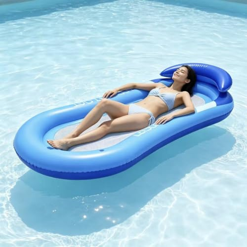 Inflatable Pool Lounger pool hammock Pool Float Water Hammock | Inflatable Pool Lounge with Headrest