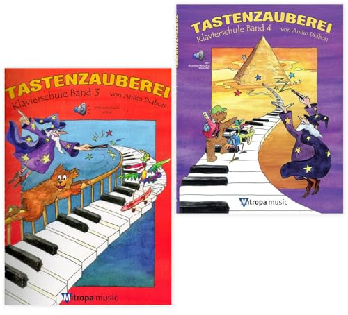 Tastenzauberei Band 3 und Band 4 (1582-08-404 M, 1684-11-404 M, 9789043170895, 9789043171243) + Soundman-Notenheft + Pianobleistift (Starterset)