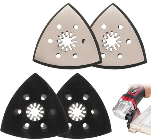 Piastra abrasiva triangolare, 4 pezzi da 93 mm, per levigatrice a delta, per lavori di precisione su legno, metallo, smerigliatrice triangolare