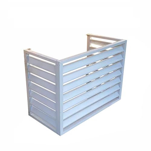 Outdoor AC Unit Cover, Metal Air Conditioner Cover for Fence, Noise Reduction & Privacy, 3-Sided Design for 1.5 Ton Units, Protection & Stylish Hideaway