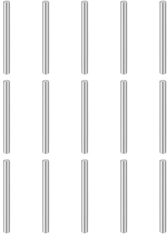 sourcing map 15pcs Dowel Pins M4(4mm) x 50mm 304 Stainless Steel Cylindrical Shelf Support Peg Pin Rod Fasten Elements for Metal Devices Wood Furniture DIY Installation, Silver