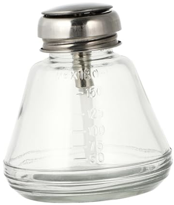 Gatuida Bottiglia Pressata Da Viaggio in Vetro 180ml Per Liquidi Pompaggio a Pressione, Bocca Larga Per Uso Manicure e Pulizia Unghie, Pratica Per Toeletta, Borsa e Bagno