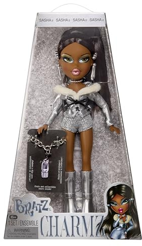 Bratz Charmz Sasha - Fashion Doll with Collectible Charm Bracelet, Includes Outfit & Accessories, Comes in a Display-Worthy Packaging, Customise and Collect