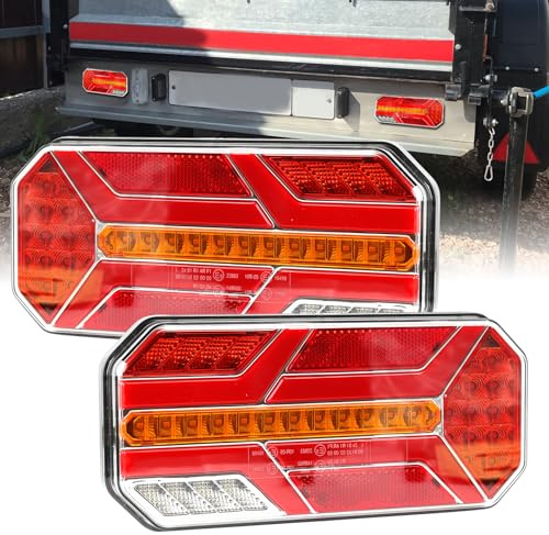 AUTOXBERT LED-Anhängerleuchten, wasserdichte LED-Rückleuchten, universelle Anhängerleuchten, geeignet für Transportfahrzeuge, Lastwagen, Wohnwagen, Anhänger Rückleuchten