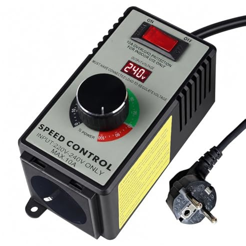 Drehzahlregler 230V AC, 4000W Spitzenleistung, elektronischer Motorregler für Winkelschleifer, Ventilator, Handbohrer, Kreissäge, Spannungsregler mit Steckdose
