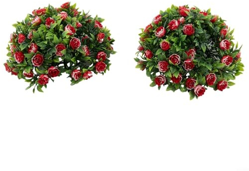 Boules de roses décoratives à suspendre pour panier de jardin, parfaites pour les fêtes et événements (G 25 cm)