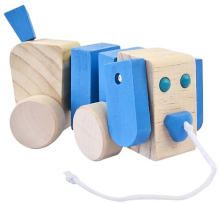 Acunny Juguete de Madera Animal,Perrito Educativo Divertido E Interactivo Con | Juguetes para perros de tracción para promover el desarrollo | Para niñas niños en edad preescolar Inicio Interior