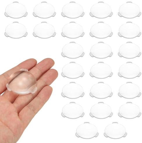 PATIKIL 24-pack biconvex lins, 34 mm dia. 42 mm brännvidd asfäriska optiska linser förstoringsglas pappersvikt akryl dubbel konvex för gör-det-själv kontorsskrivbord hem vetenskap experiment teleskop
