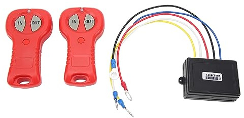 Sxhlseller Kit Telecomando Verricello Wireless 12V 24V Risposta Rapida Sicurezza Migliorata Gamma 50FT per Controller Verricello Elettrico SUV