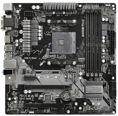 motherboard Fit For ASRock B450M PRO4 AMD DDR4 Memoria AM4 Scheda madre M.2 NVME MATX (Supporta Ryzen 5 5600 R7 5700X3D 5800x3DCPU)