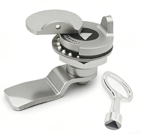 304 Stainless Steel Triangle Cylinder Lock With Waterproof Cover For Electrical Cabinets And Meter Boxes, Silver, 5.4 X 1.8 X 1.8 Cm(E)