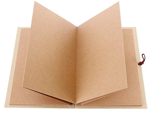 Kraft papier relié Accordéon Style bricolage Photo Ablum livre 36 Page blanc Scrapbook pour l'obtention du diplôme anniversaire anniversaire mariage Saint-Valentin (brun clair)