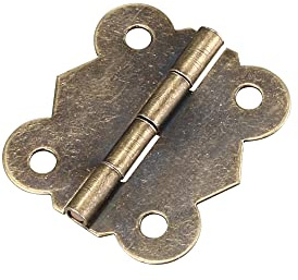 sourcing map 15 Stk. Antike Bronze Stoßscharniere Mini Scharnier Ersatz mit Schrauben 1,18