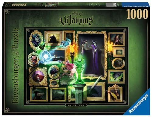 Ravensburger - Puzzle Disney: Malefica, Villanos Disney, Puzle 1000 Piezas, Puzzles para Adultos, Puzzle 1000 Piezas Adultos, Pegamento Puzzles para Enmarcar, Puzle 1000 Piezas, 70x50cm