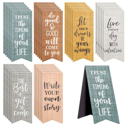 Paper Junkie Inspirierende magnetische Lesezeichen für Damen mit motivierenden Zitaten, Großpackung Magnet-Seitenclips für Studenten, Lehrer, Büro, Lesen, 6 Designs (6,4 x 2,5 cm), 36er-Pack