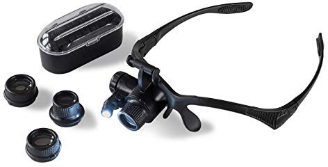 LED-Lupenbrille MONOKEL: LED-Lupenbrille MONOKEL mit 10 - bis 25-facher Vergrößerung