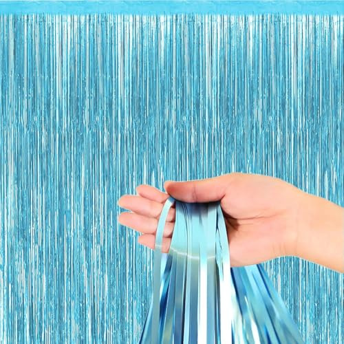 LeFeirr Lametta Fringe Vorhänge, Metallisch Lametta Vorhang Tinsel Folie Vorhang Folienfransen Vorhang für Geburtstag Hochzeit Weihnachten Dekorationen