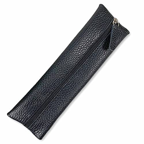 SinnWunder® echt Leder Feder-Mäppchen, Stifte-Etui mit Gummiband für Ringplaner oder Bullet-Journal - Schwarz