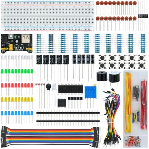 WWZMDiB 438 Pcs Electronics Breadboard Kit Beginner Starter Kit Compatible with Arduino,STM32,Raspberry Pi